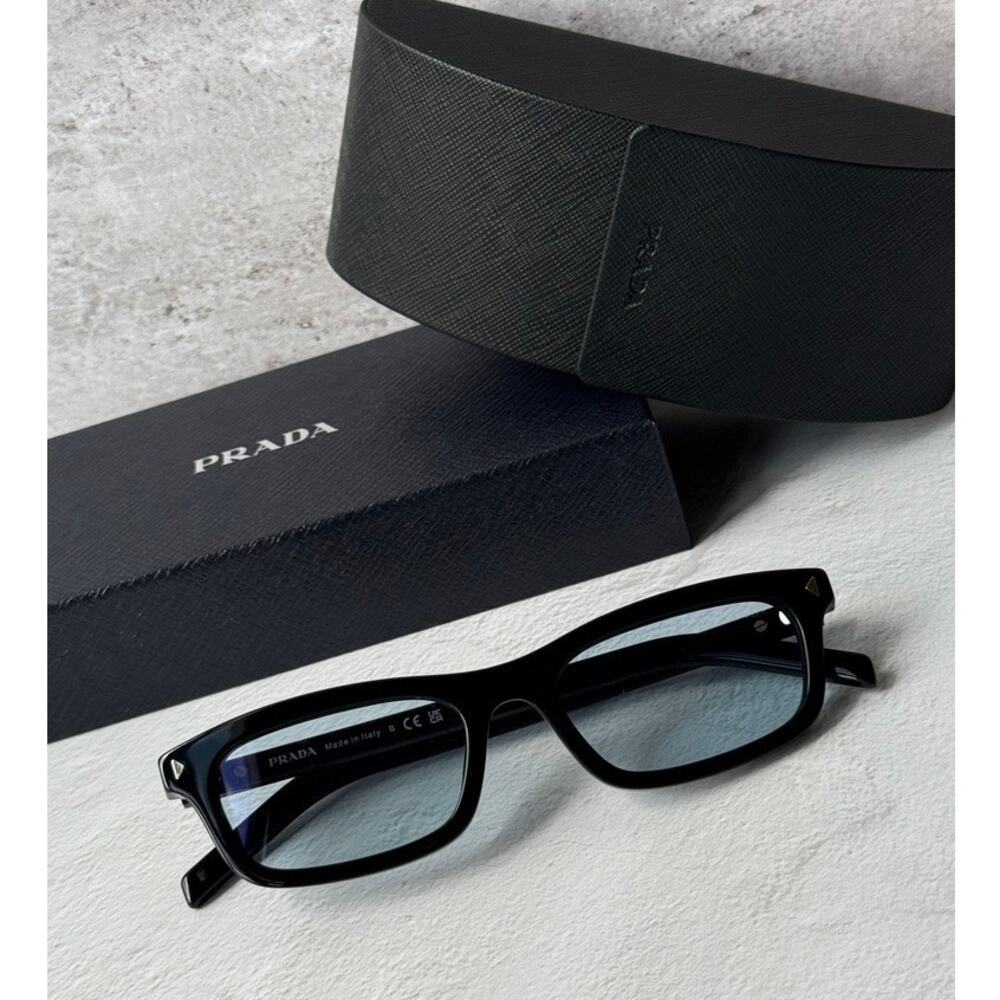 NEW Prada PR D05S Sunglasses in Black Blue Lens $524 - Picture 1 of 6